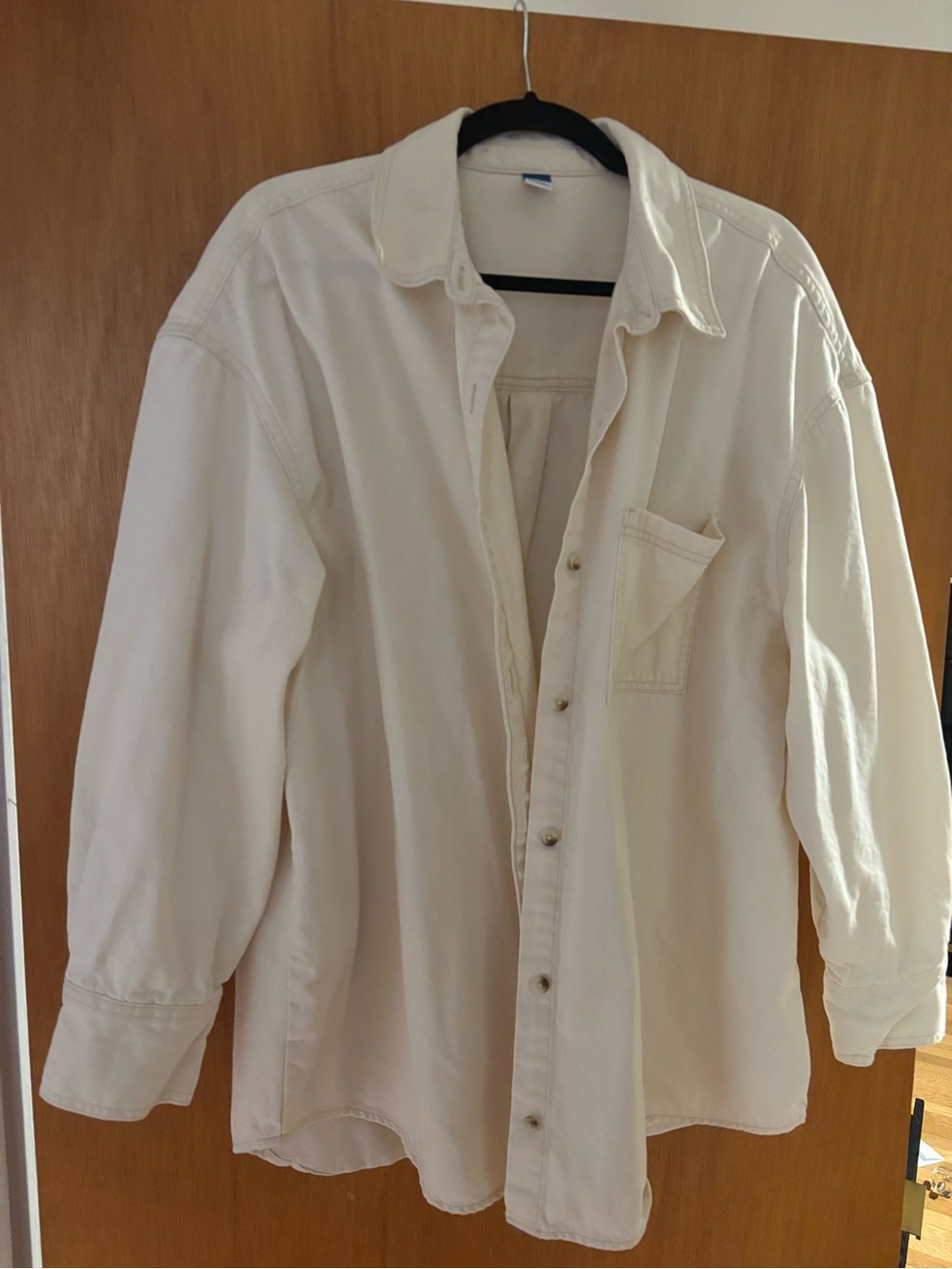 Old Navy Cream Shacket - 100% cotton denim tunic